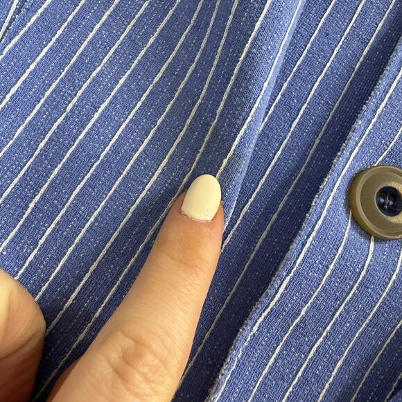 BOB Blazer Jacket Mens IT 50 Blue Striped Knit Sport Coat Made in Italy Preppy - Picture 8 of 14